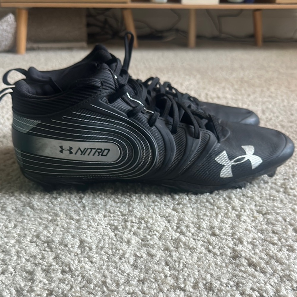 Under Armour Black and Silver Nitro Cleats